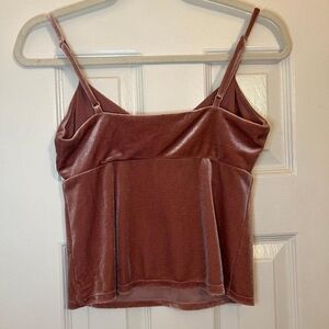 Velvet Spaghetti Strap Top in Mauve
